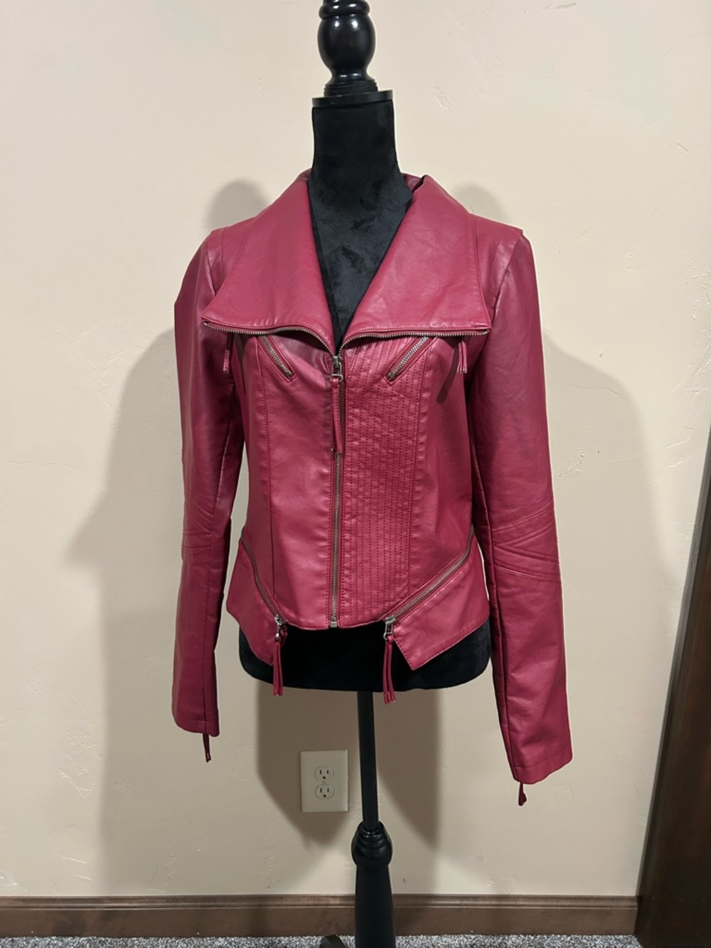 Lulu's Faux Leather Moto Jacket